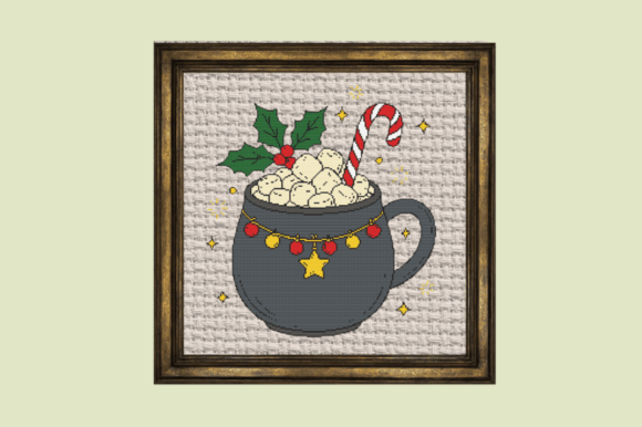 Festive Hot Cocoa Mug Cross Stitch Patte
