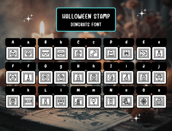 Halloween Stamp Font PNG with transparent background - Preview 1