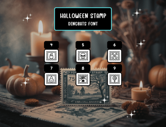 Halloween Stamp Font PNG with transparent background - Preview 3