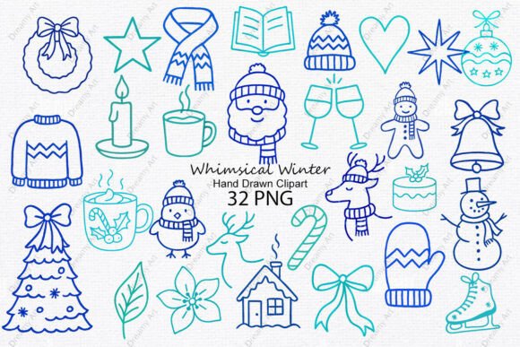 Hand Drawn Whimsical Winter Clipart