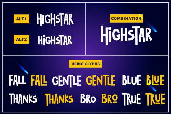 High Star Font PNG with transparent background - Preview 4