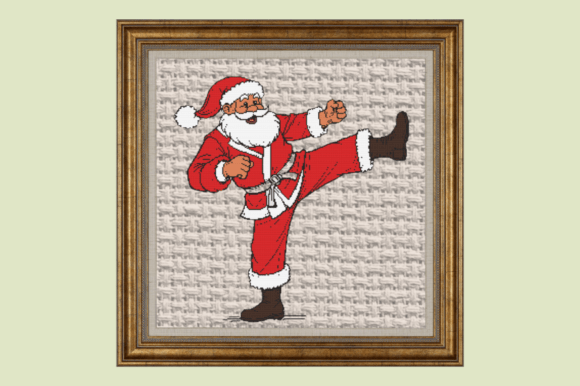 Karate Santa Cross Stitch Pattern