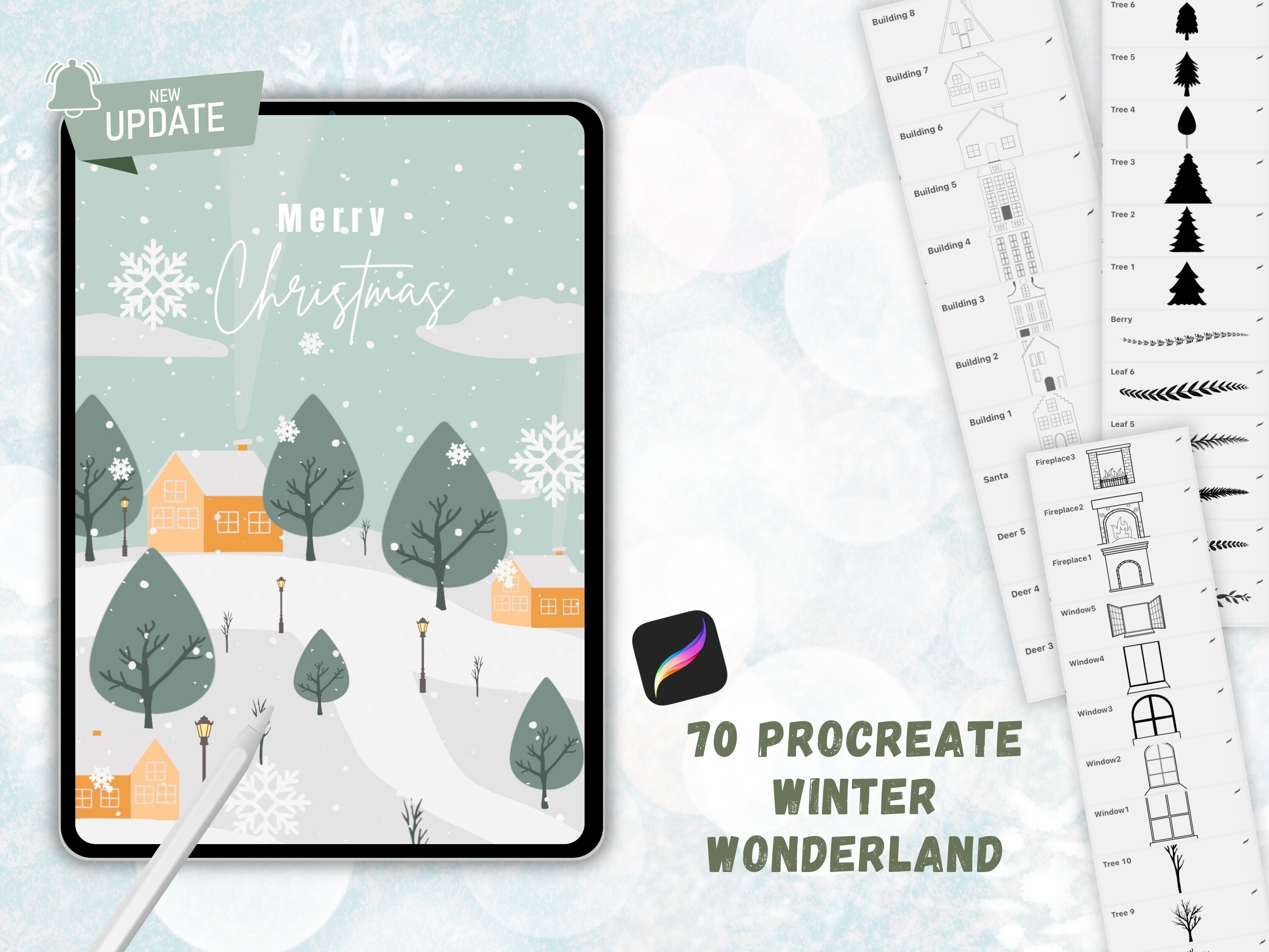 Procreate Stamps Winter Wonderland Brush Graphic by jenstrokeandstyle ...