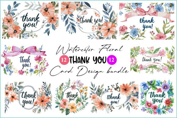 Thank You Card Set - Watercolor
