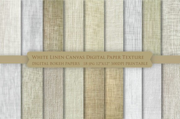 White Linen Canvas Digital Paper Texture