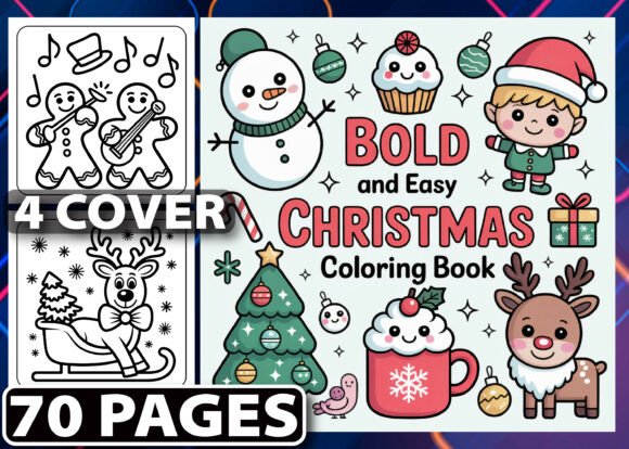 Bold & Easy Christmas Coloring Pages KDP