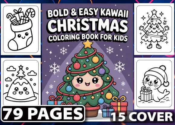 Bold & Easy Kawaii Christmas Coloring