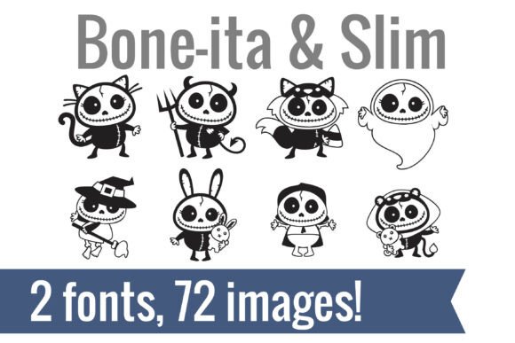 Bone Ita and Slim Font - Preview 1