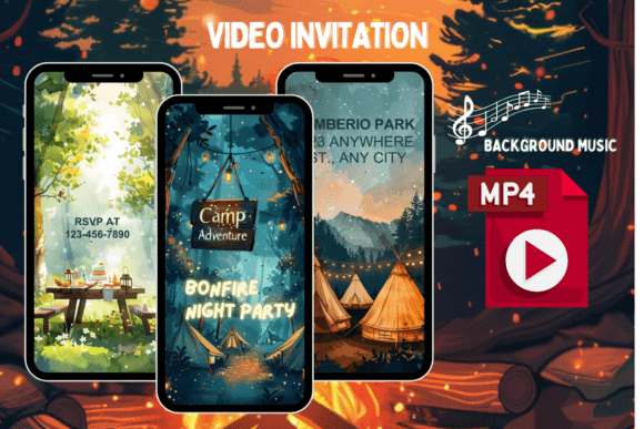 Camping Birthday Party Video Invite
