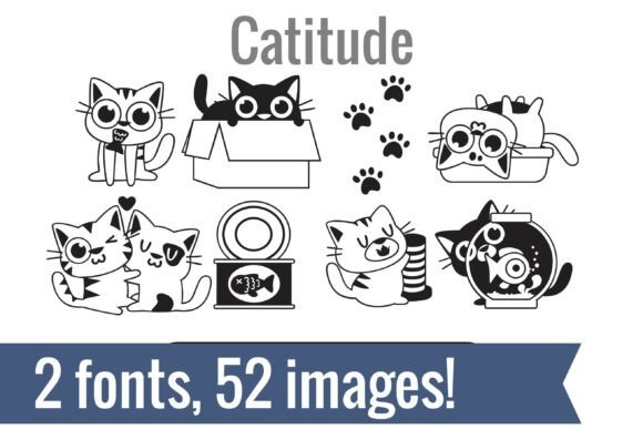 Catitude Dingbats Font - Preview 1