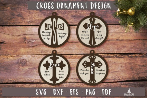 Christian Cross SVG Ornaments Christmas