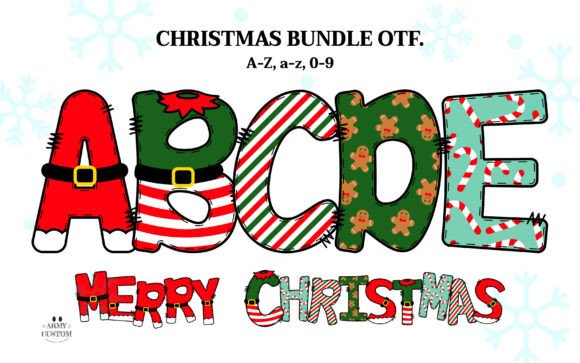 Christmas Bundle Color Fonts Font By Army Custom