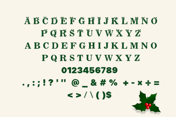 Christmas Holly Font - Preview 1