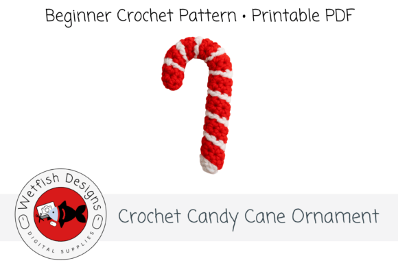 Crochet Candy Cane Ornament Pattern