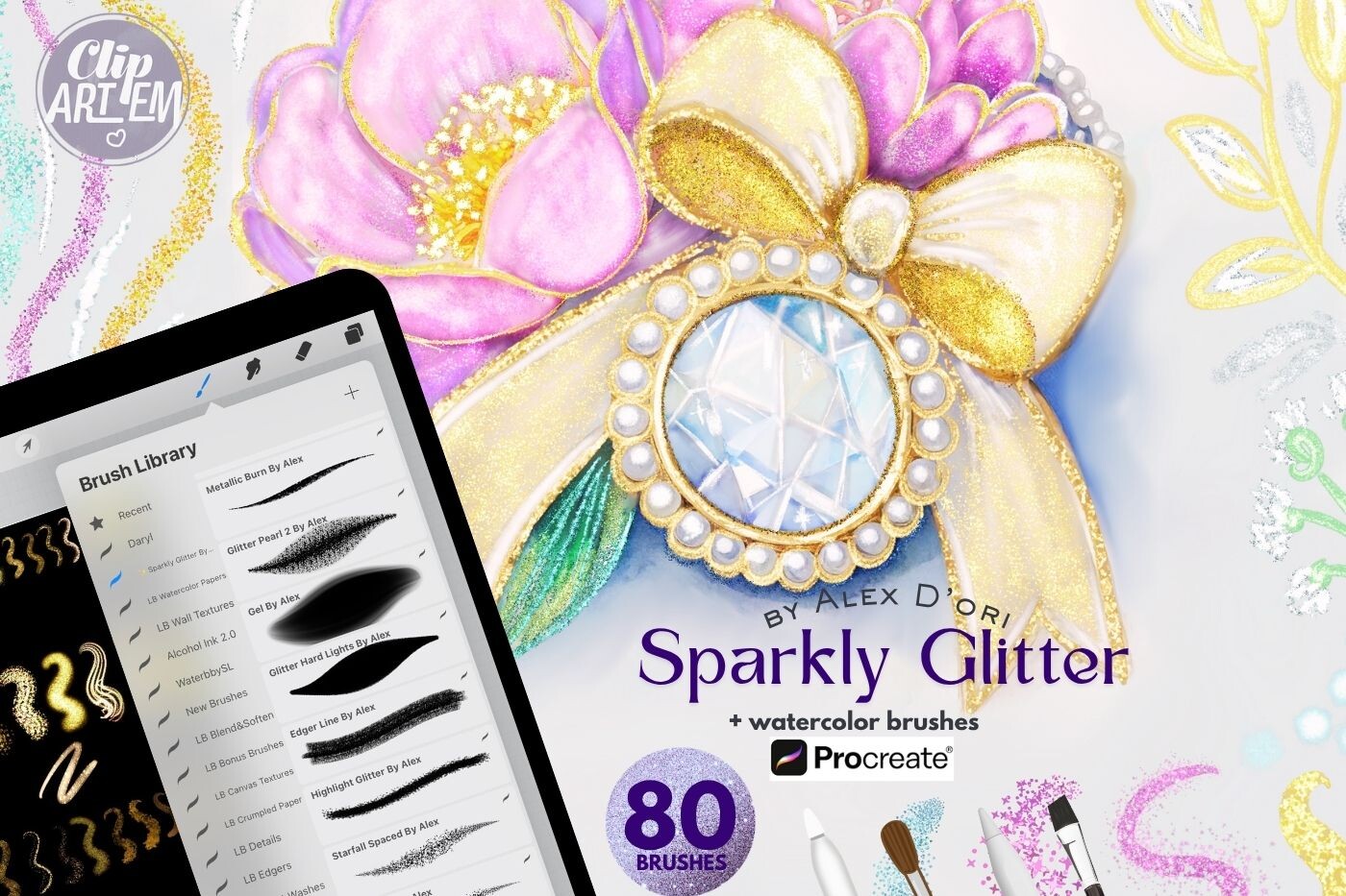 Glitter Watercolor Procreate Brushes 80 - photo 5