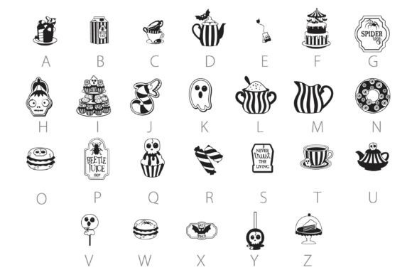 Gothic Tea Party Dingbats Font PNG with transparent background - Preview 2