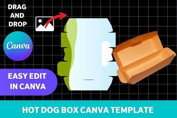 Hot Dog Box Canva Template
