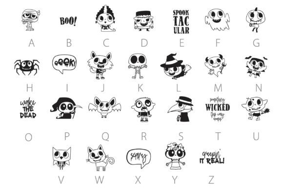 Lil' Monsters Dingbats Font PNG with transparent background - Preview 2