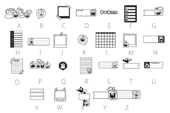Lil' Pumpkin Eater Dingbats Font PNG with transparent background - Preview 3