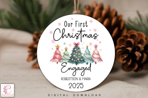 Our First Christmas Engaged 2025 PNG