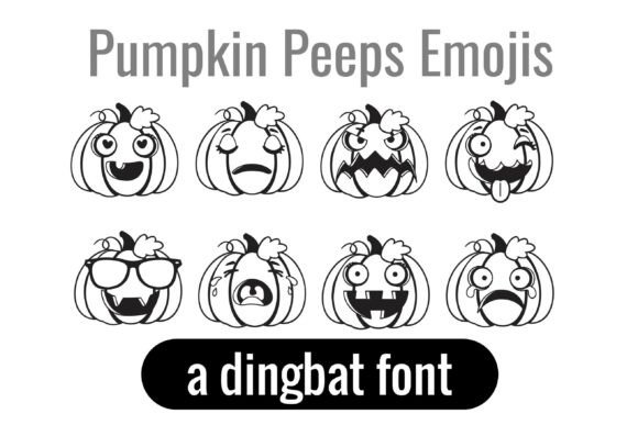 Pumpkin Peeps Dingbats Font PNG with transparent background - Preview 1