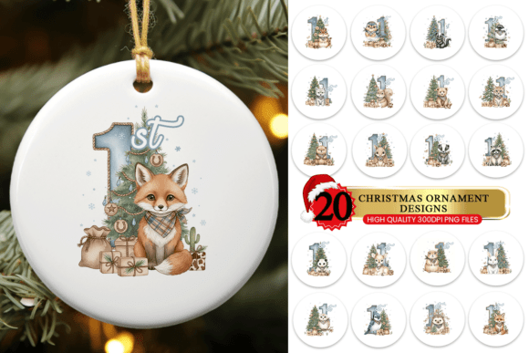 Rustic 1st Christmas Ornament Bundle