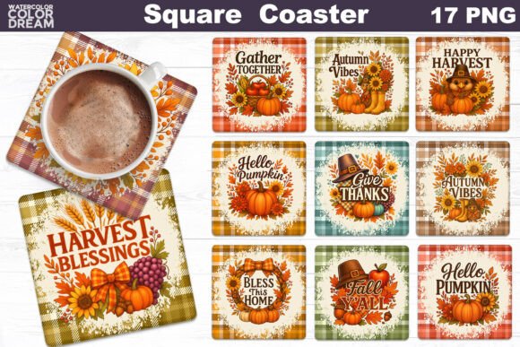 Thanksgiving Square Coaster Bundle