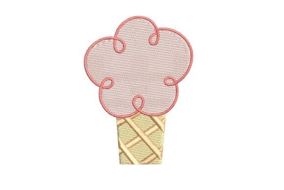 Whimsical Cotton Candy Cone Embroidery Design Comida y Comer Diseño de Bordado Por Embroidery Designs