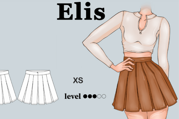 Women XS Skirt Pattern Pleated Skirt