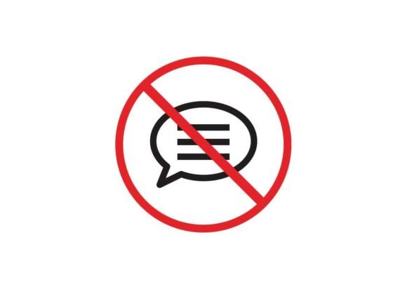 Warning Sign Icon, No Chatting