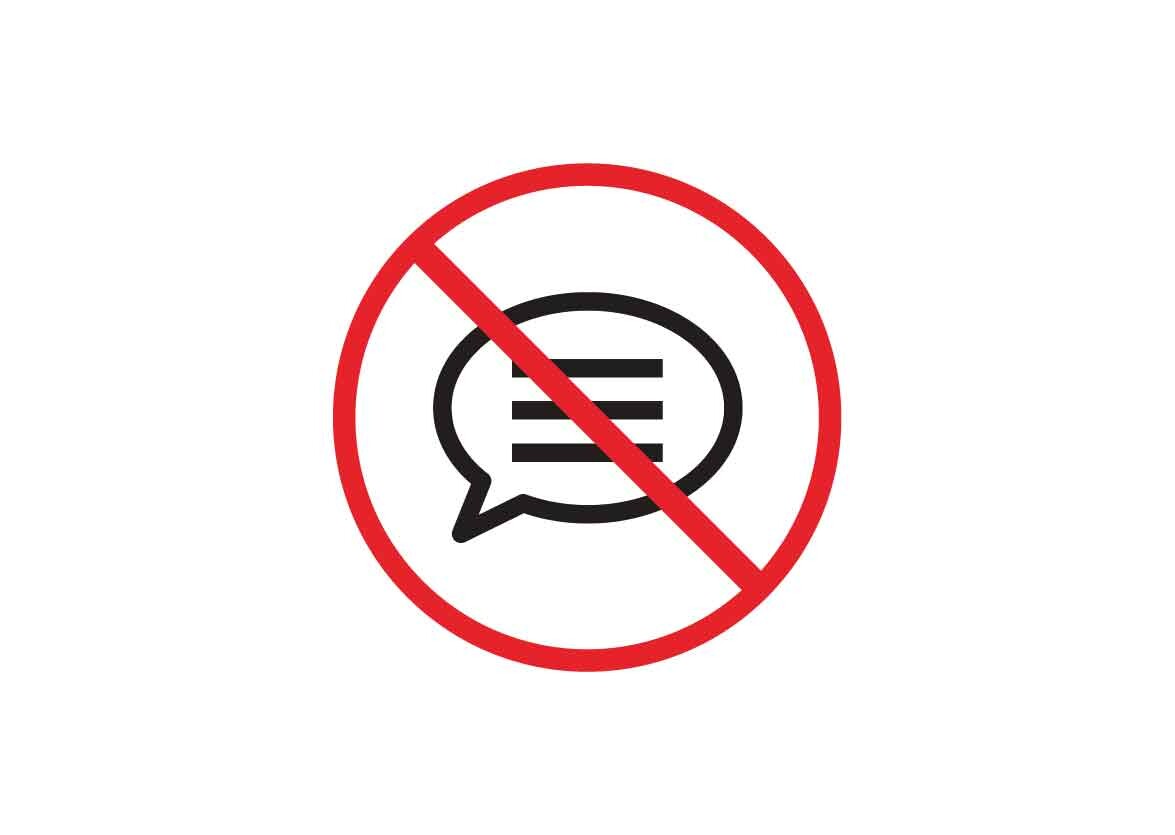 Warning Sign Icon, No Chatting