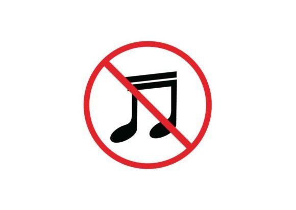 Warning Sign Icon, No Music Playing