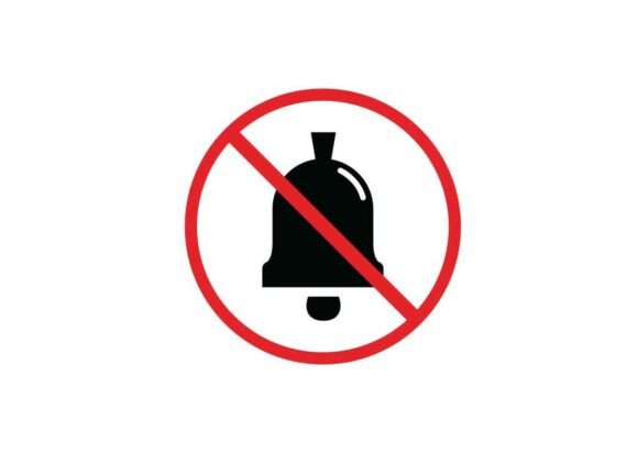 Warning Sign Icon, No Ringing of Bells