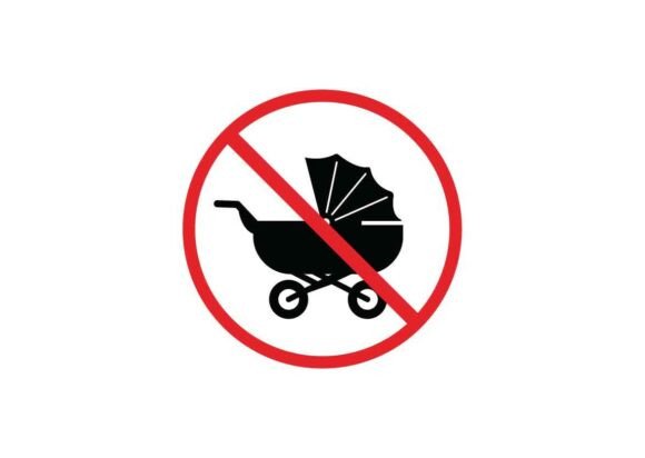 Warning Sign Icon, No Strollers