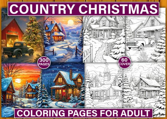 300+ Country Christmas Coloring Pages