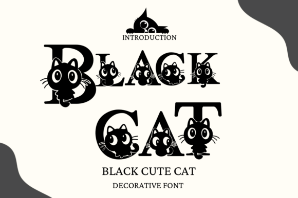 Preview specimen of Black Cute Cat decorative font