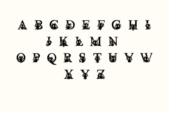 Black Cute Cat Font - Preview 2