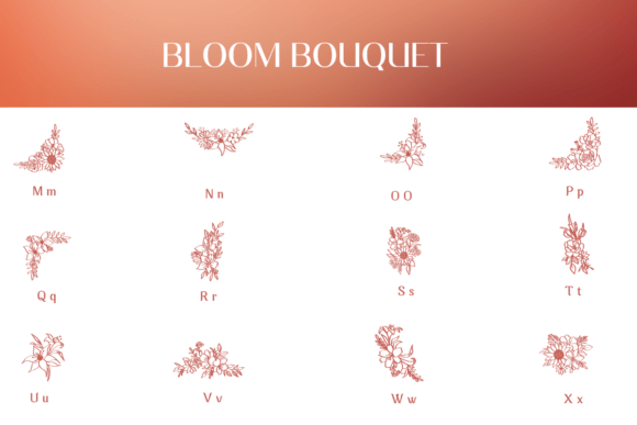 Bloom Bouquet Font PNG with transparent background - Preview 2