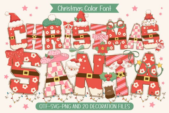 Christmas Santa Color Fonts Font By Issie_Studio