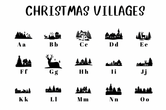Christmas Villages Font PNG with transparent background - Preview 1