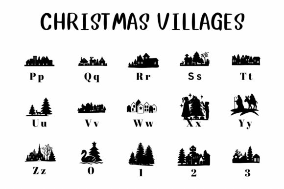 Christmas Villages Font PNG with transparent background - Preview 2