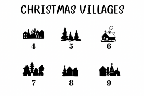 Christmas Villages Font PNG with transparent background - Preview 3