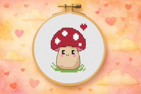 Cute Kawaii Mushroom CrossStitch Pattern