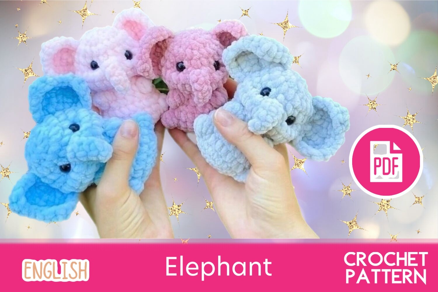 Elephant Toy Crochet / Amigurumi / PDF
