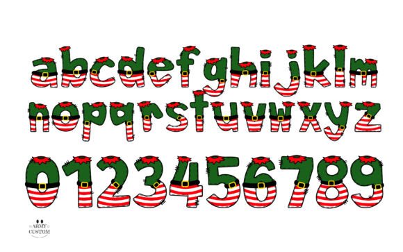 Elf Squad Candy Stripe Font PNG with transparent background - Preview 2