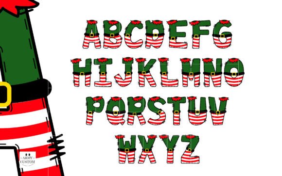 Elf Squad Candy Stripe Font PNG with transparent background - Preview 3