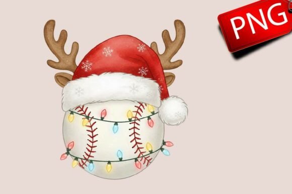 Funny Baseball Christmas Santa Hat PNG Graphic Crafts By SmMedia