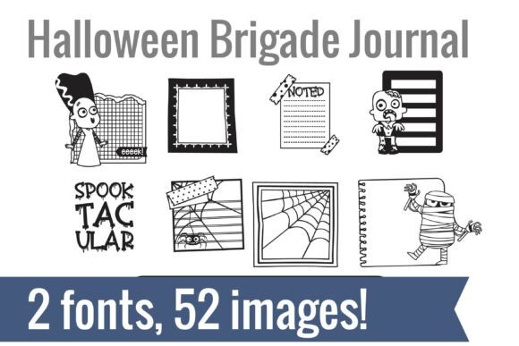 Halloween Brigade Dingbats Font PNG with transparent background - Preview 1