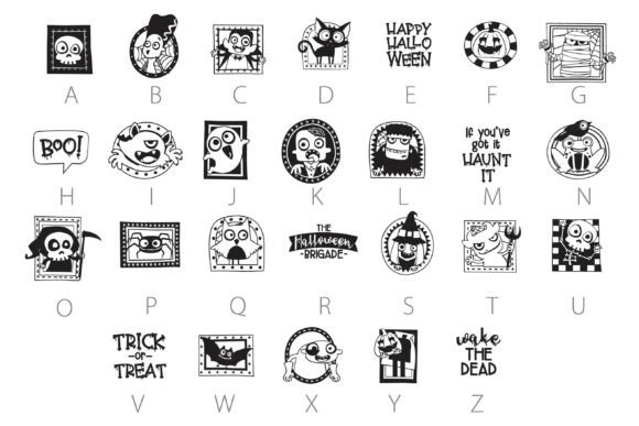 Halloween Brigade Dingbats Font PNG with transparent background - Preview 2
