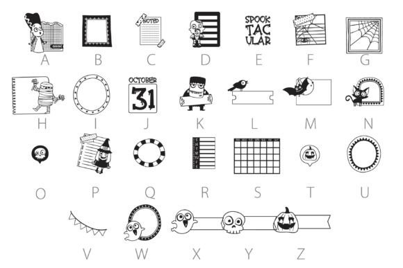 Halloween Brigade Dingbats Font PNG with transparent background - Preview 3